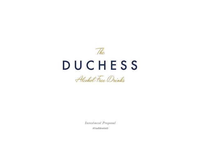 Cover slide of the The Duchess pitch deck