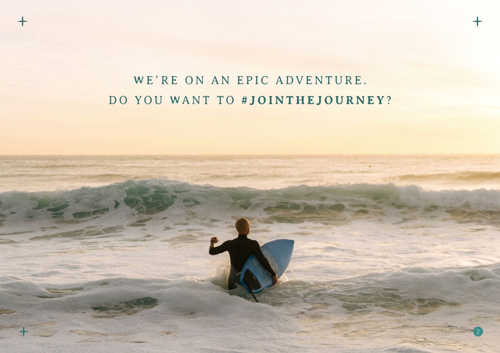Suncamino Rum partnership deck — slide 2: We're on an epic adventure — #JoinTheJourney